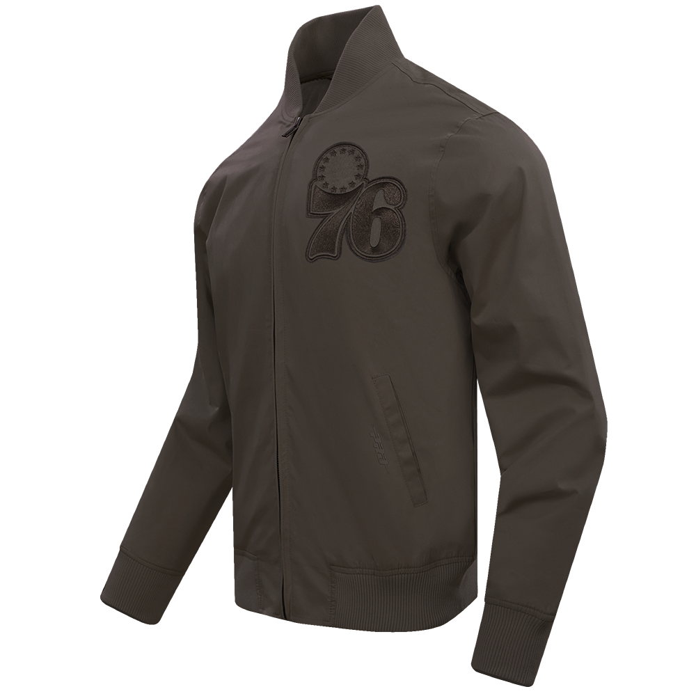 NBA PHILADELPHIA 76ERS NEUTRAL MEN'S TWILL JACKET (DARK TAUPE)