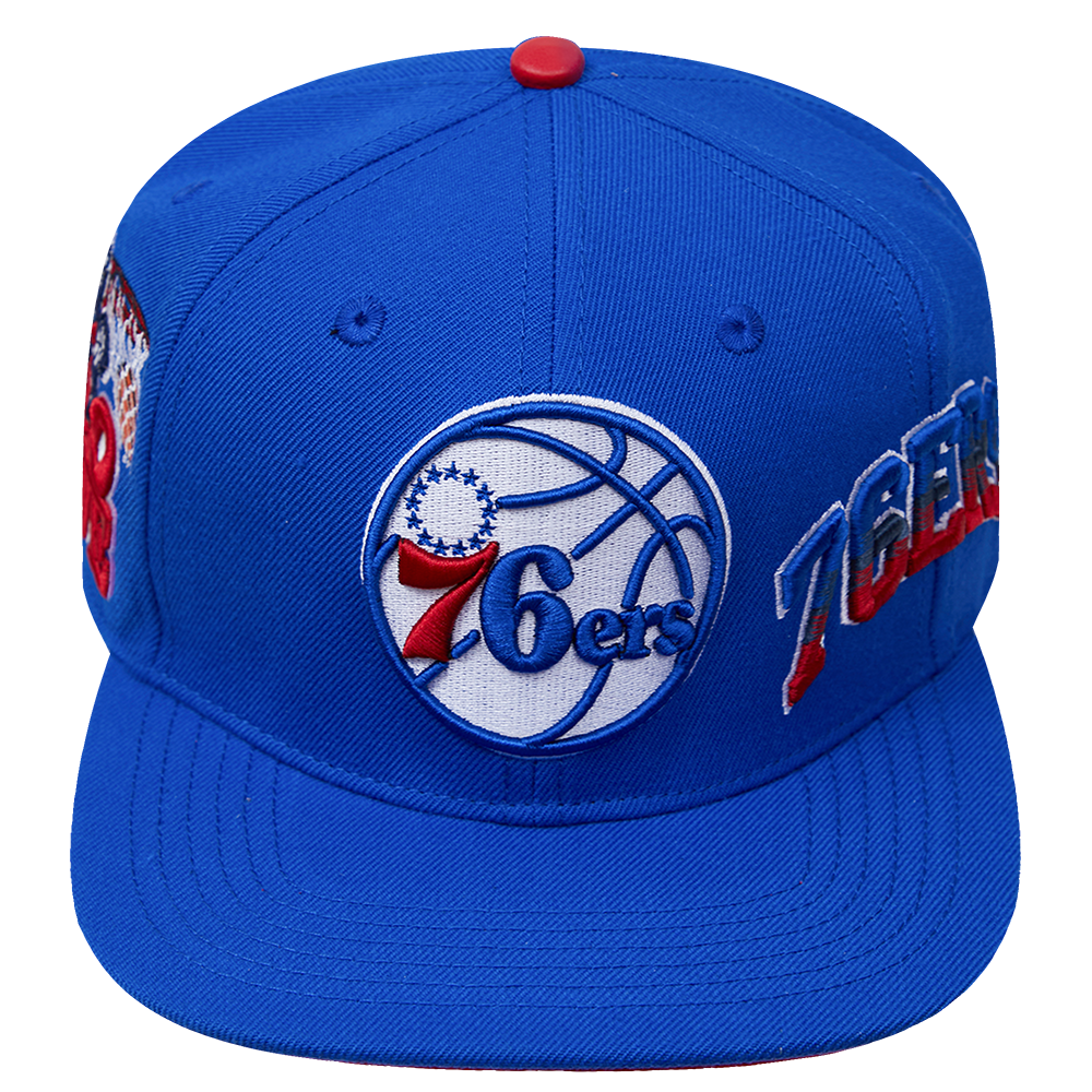 NBA PHILADELPHIA 76ERS HOMETOWN WOOL UNISEX SNAPBACK HAT (ROYAL BLUE)