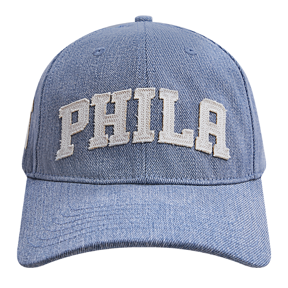 PHILADELPHIA 76ERS VARSITY BLUES DAD HAT (DENIM/LINEN) – Pro Standard