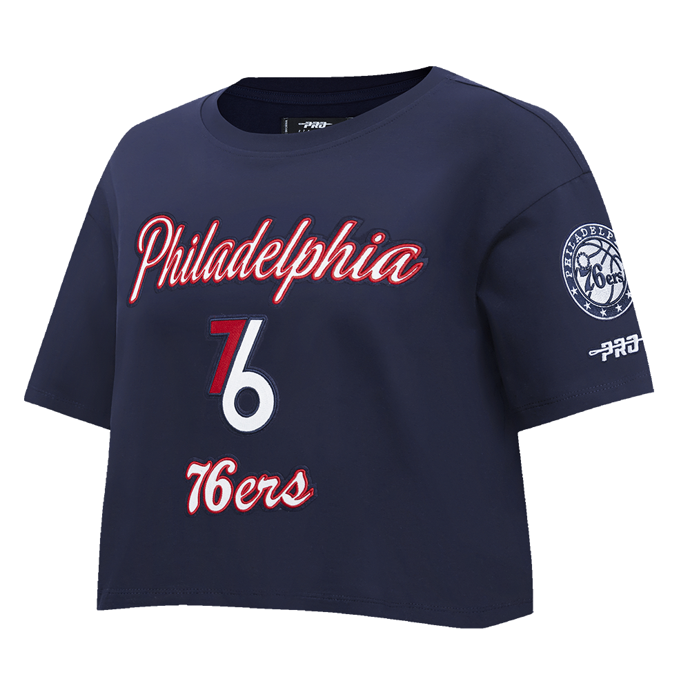 NBA PHILADELPHIA 76ERS CITY EDITION 25-26 WOMEN'S SJ BOXY TEE (MIDNIGHT NAVY)