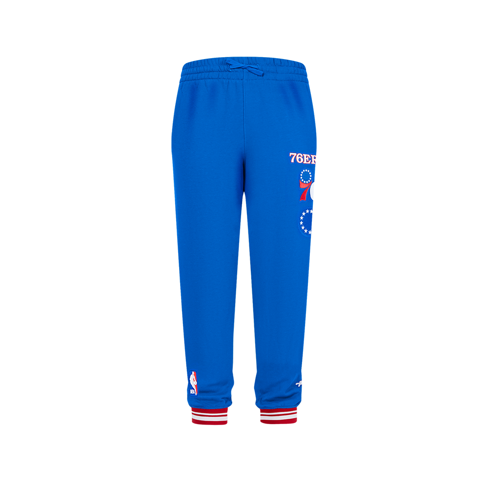 NBA PHILADELPHIA 76ERS RETRO CLASSIC BIG BOYS RIB FLEECE SWEATPANT (ROYAL BLUE/RED)