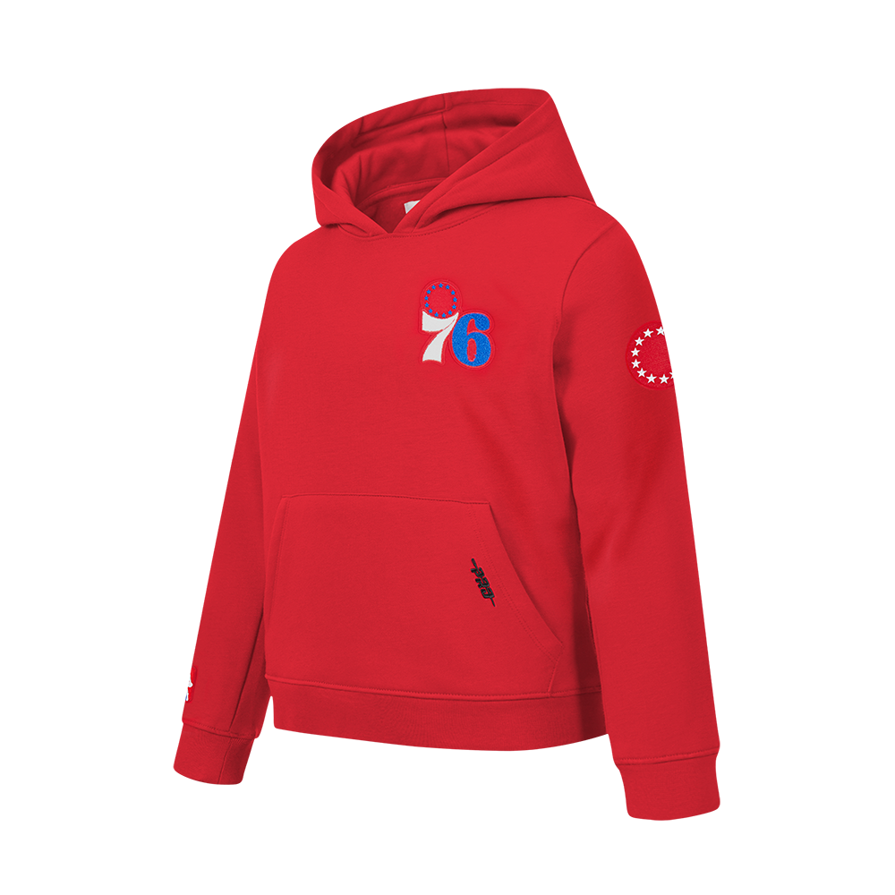 NBA PHILADELPHIA 76ERS CLASSIC BIG BOYS FLC PO HOODIE (RED)