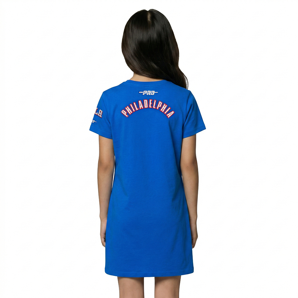 NBA PHILADELPHIA 76ERS CLASSIC BIG GIRLS TEE DRESS (ROYAL BLUE)