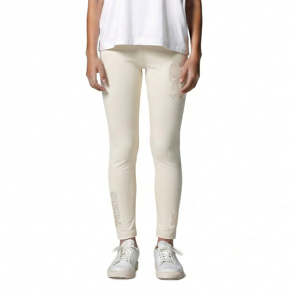 NBA PHILADELPHIA 76ERS NEUTRAL BIG GIRLS LEGGING (EGGSHELL)