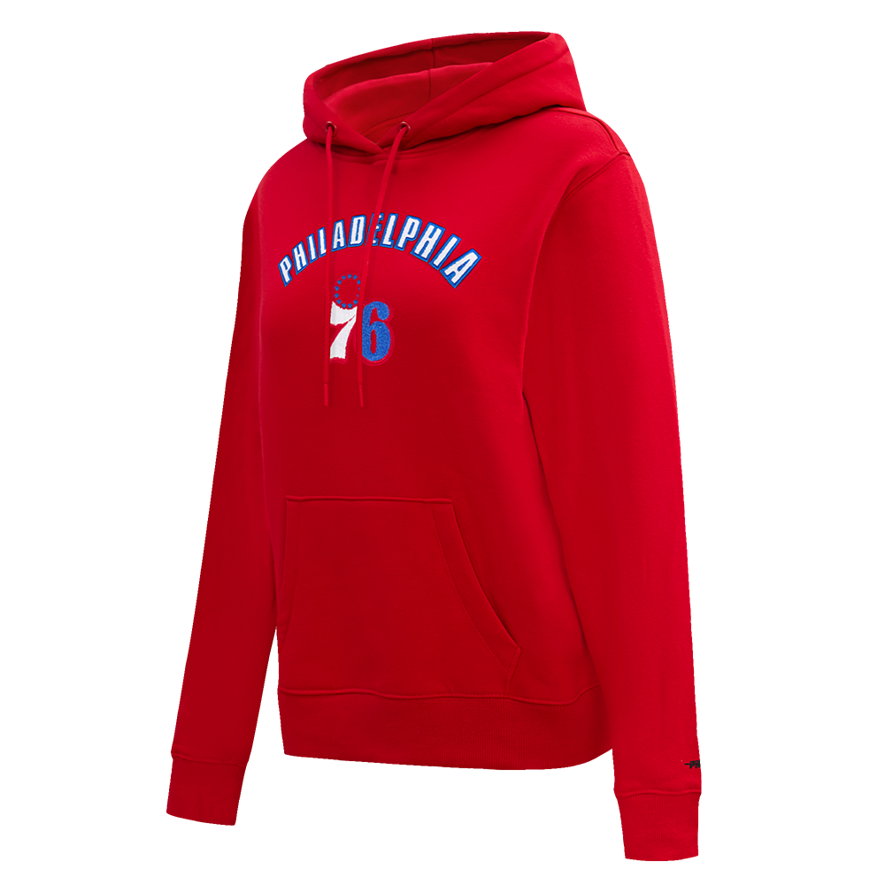NBA PHILADELPHIA 76ERS CLASSIC WOMEN'S FLC PO HOODIE (RED)