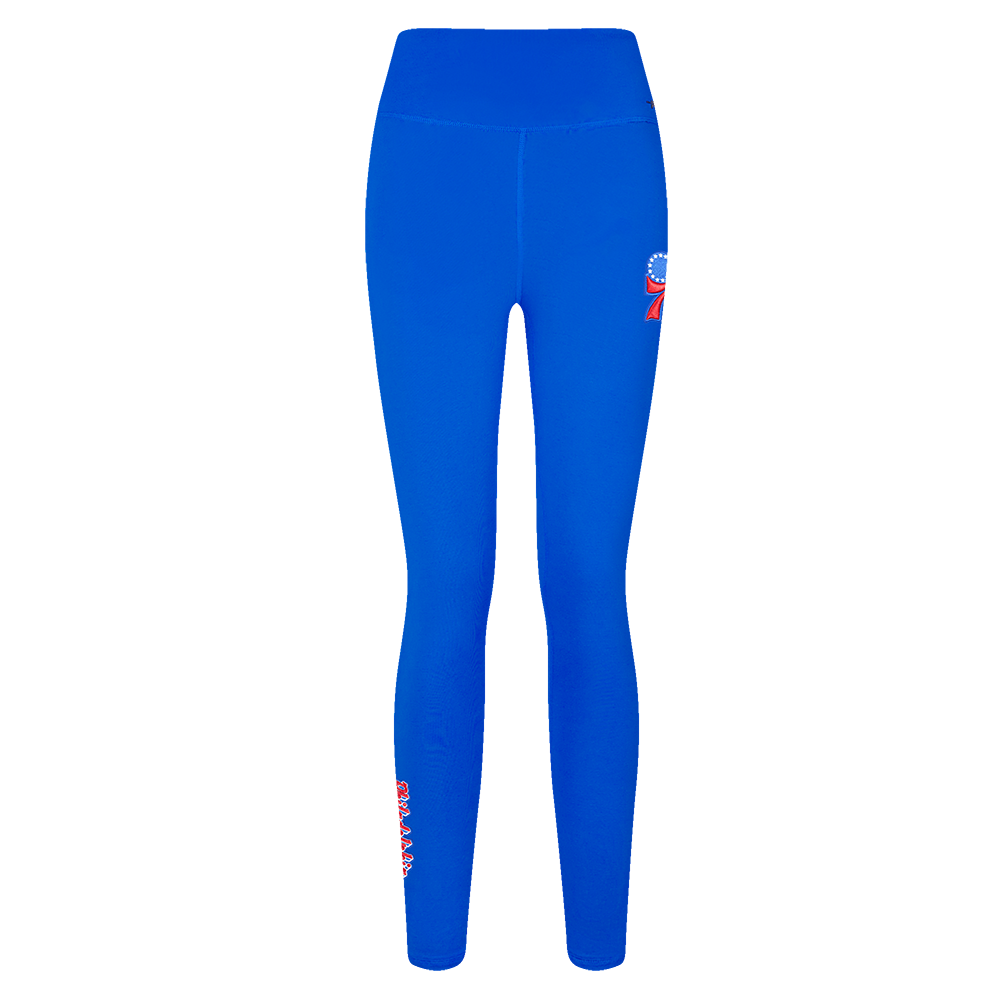 NBA PHILADELPHIA 76ers SCRIPT TAIL WOMEN'S HW JERSEY LEGGING (ROYAL BLUE)