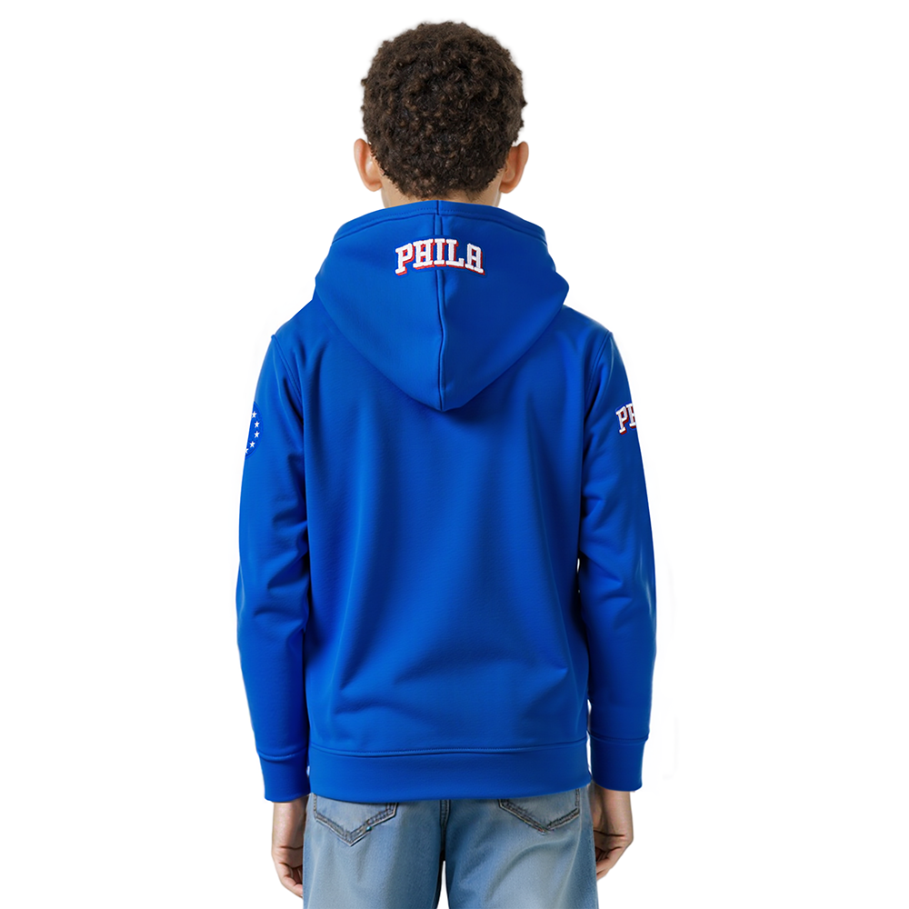 NBA PHILADELPHIA 76ERS CLASSIC LITTLE BOYS FLEECE PULLOVER HOODIE (ROYAL BLUE)