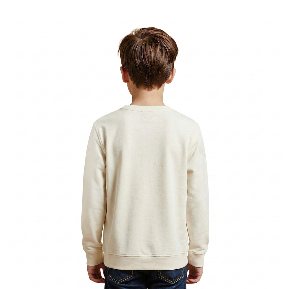NBA PHILADELPHIA 76ERS NEUTRAL LITTLE BOYS FLEECE CREWNECK (EGGSHELL)