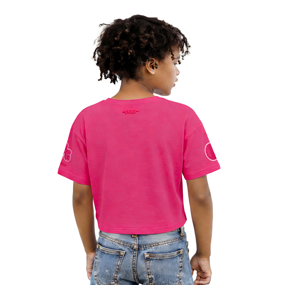 NBA PHILADELPHIA 76ERS TRIPLE PINK LITTLE GIRLS SHORT SLEEVE BOXY TEE (BEETROOT PURPLE)