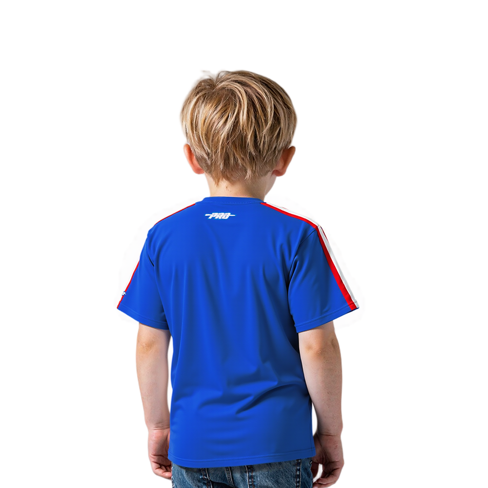 NBA PHILADELPHIA 76ERS RETRO CLASSIC TODDLER BOYS SHORT SLEEVE TAPING TEE (ROYAL BLUE/RED)