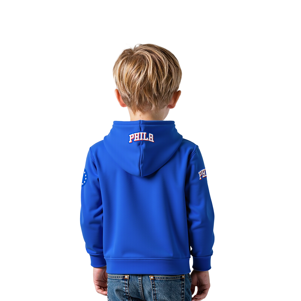 NBA PHILADELPHIA 76ERS CLASSIC TODDLER BOYS FLEECE PULLOVER HOODIE (ROYAL BLUE)