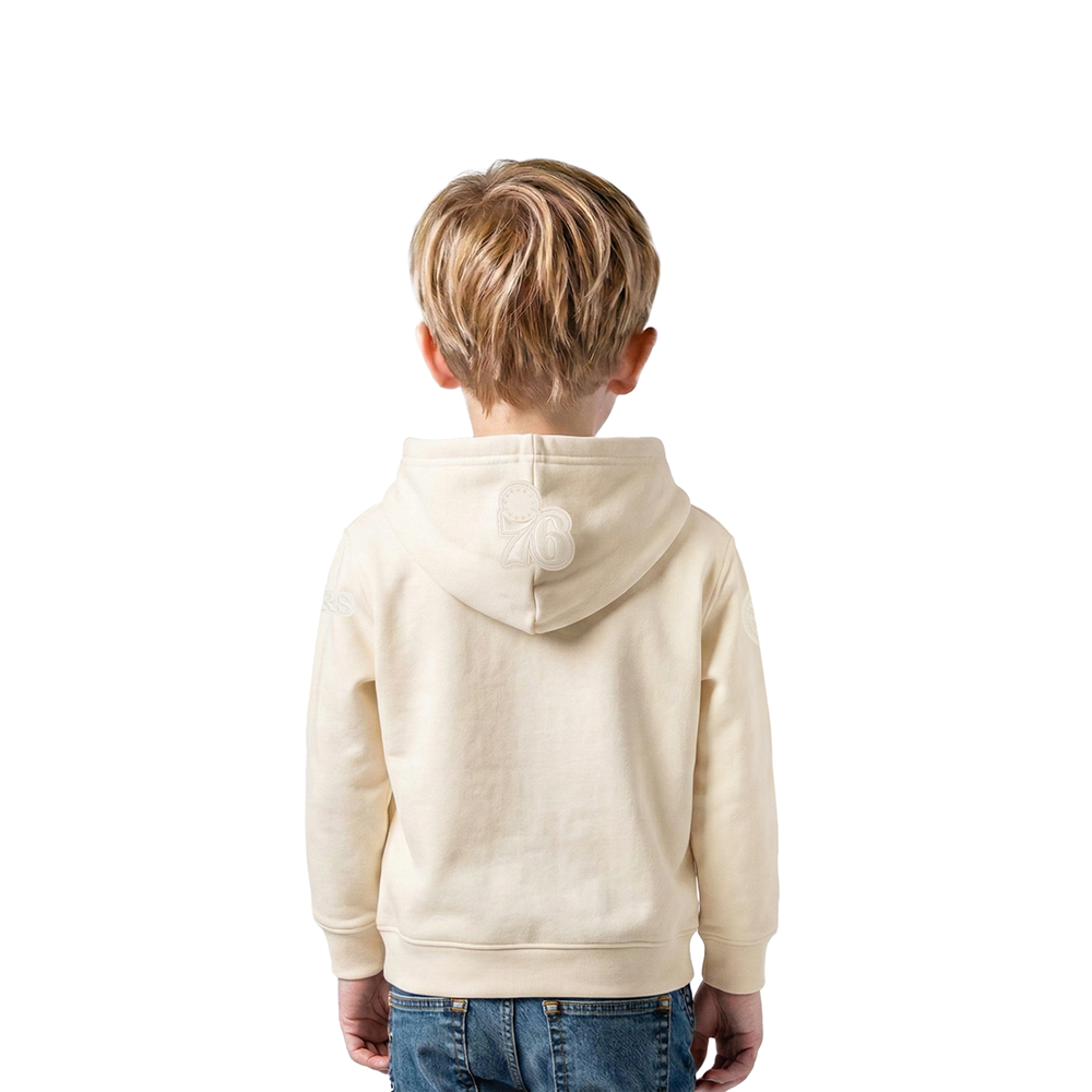 NBA PHILADELPHIA 76ERS NEUTRAL TODDLER BOYS FLEECE PULLOVER HOODIE (EGGSHELL)