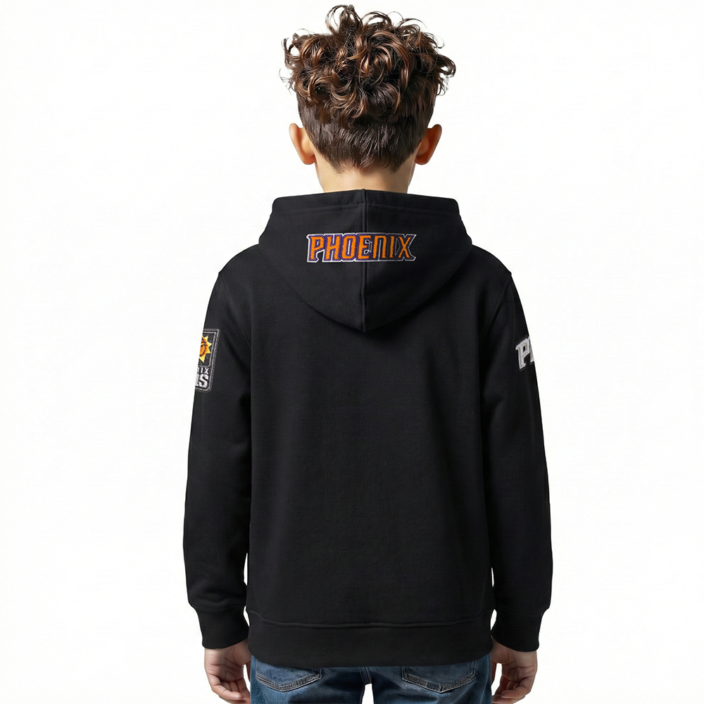 NBA PHOENIX SUNS CLASSIC BIG BOYS FLEECE PULLOVER HOODIE (BLACK)