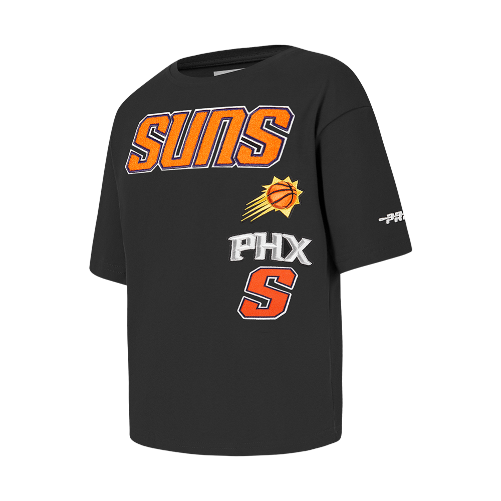 NBA PHOENIX SUNS RETRO CLASSIC BIG GIRLS SHORT SLEEVE BOXY TEE (BLACK)