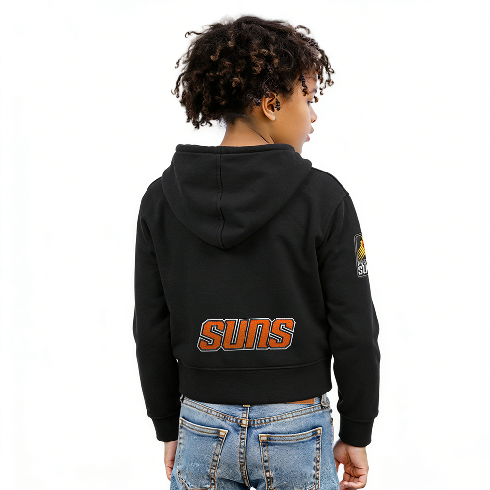 NBA PHOENIX SUNS CLASSIC BIG GIRLS FLEECE FULL ZIP HOODIE (BLACK)