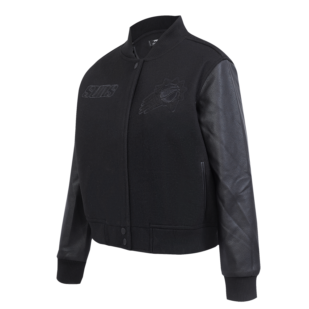 NBA PHOENIX SUNS TRIPLE BLACK WOMEN'S WOOL VARSITY JACKET (TRIPLE BLACK WOMEN'S)