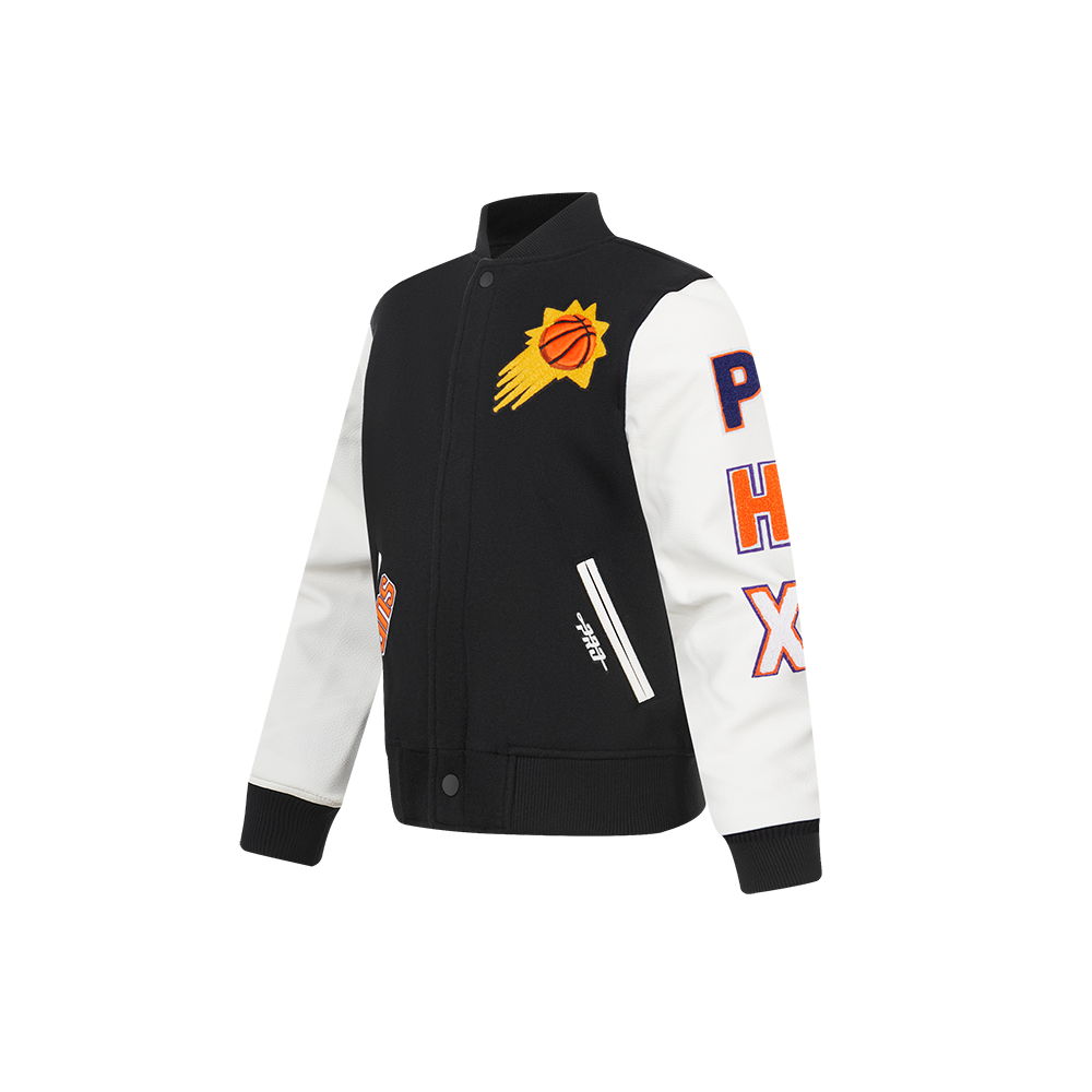 NBA PHOENIX SUNS CLASSIC LITTLE BOYS WOOL VARSITY JACKET (BLACK/WHITE)