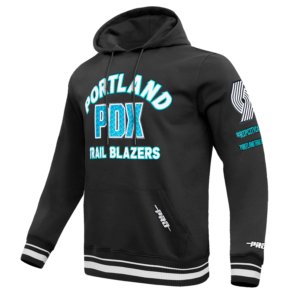 NBA PORTLAND TRAIL BLAZERS CITY EDITION 25-26 MEN'S RIB FLC PO HOODIE (BLACK)