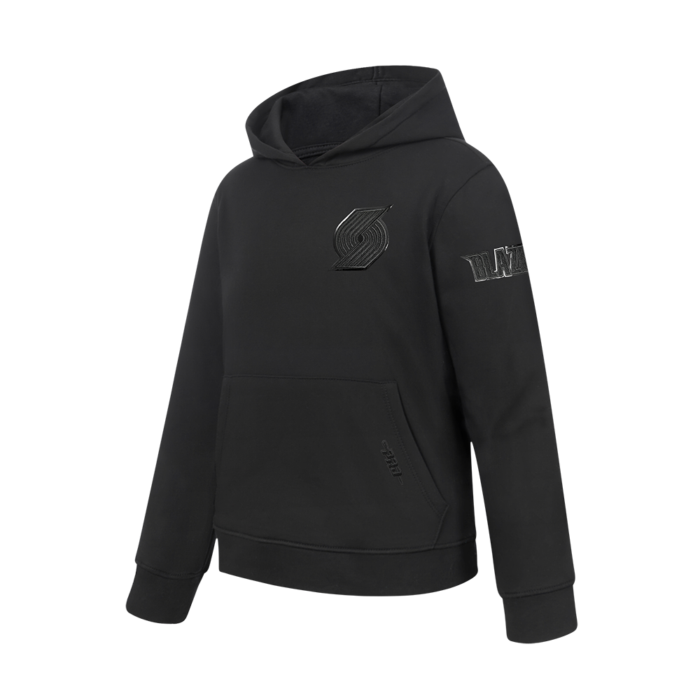 NBA PORTLAND TRAIL BLAZERS TRIPLE BLACK BIG BOYS FLC PO HOODIE (BLACK)