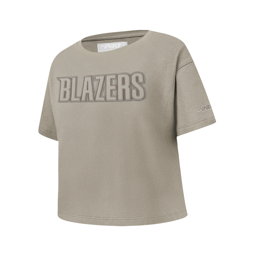 NBA PORTLAND TRAIL BLAZERS NEUTRAL BIG GIRLS SS BOXY TEE (TAUPE)