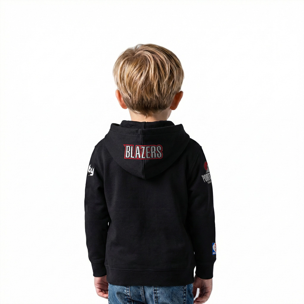 NBA PORTLAND TRAIL BLAZERS CLASSIC TODDLER BOYS FLEECE PULLOVER HOODIE (BLACK)