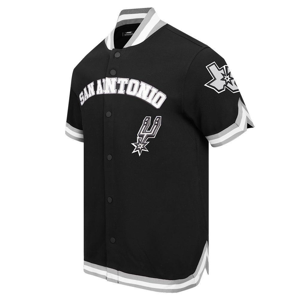 NBA SAN ANTONIO SPURS CLASSIC MEN'S WARM UP JACKET (BLACK/GRAY)
