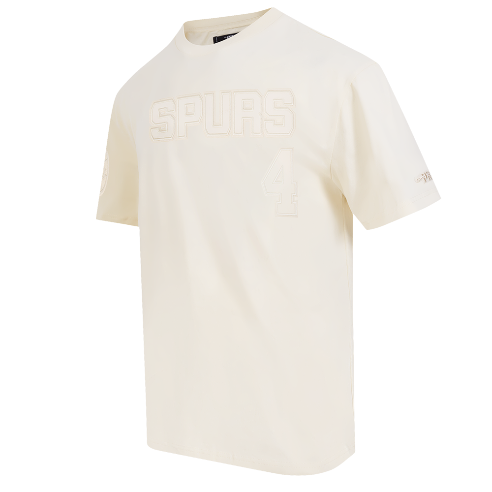 NBA SAN ANTONIO SPURS DE'AARON FOX #4 NEUTRAL PNN MEN'S CJ DROP SHOULDER TEE (EGGSHELL)
