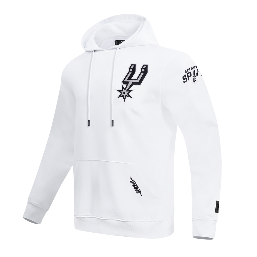 NBA SAN ANTONIO SPURS CLASSIC CHENILLE MEN'S DK PO HOODIE (WHITE)