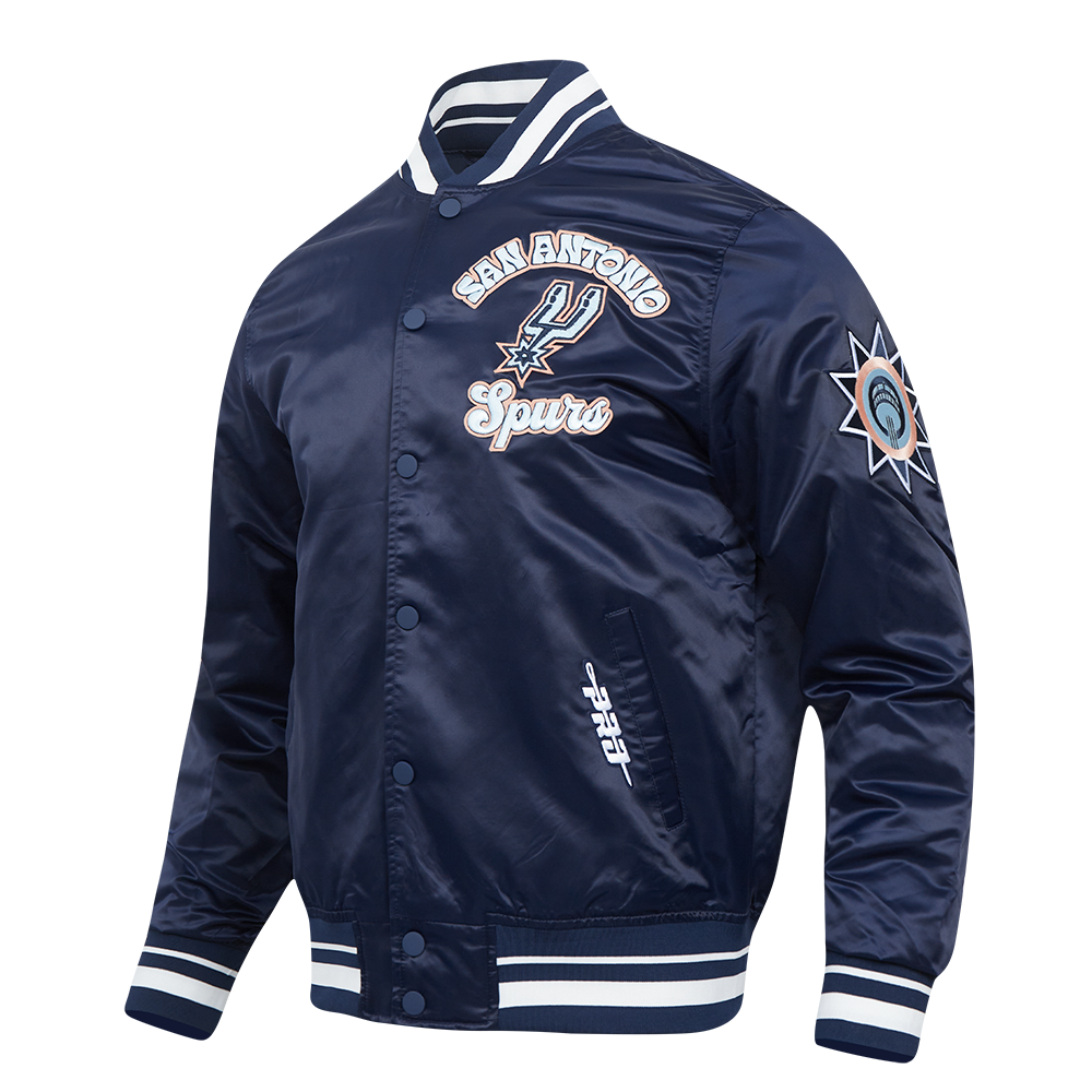 NBA SAN ANTONIO SPURS CITY EDITION 24-25 MEN'S RIB SATIN JACKET (MIDNIGHT NAVY)