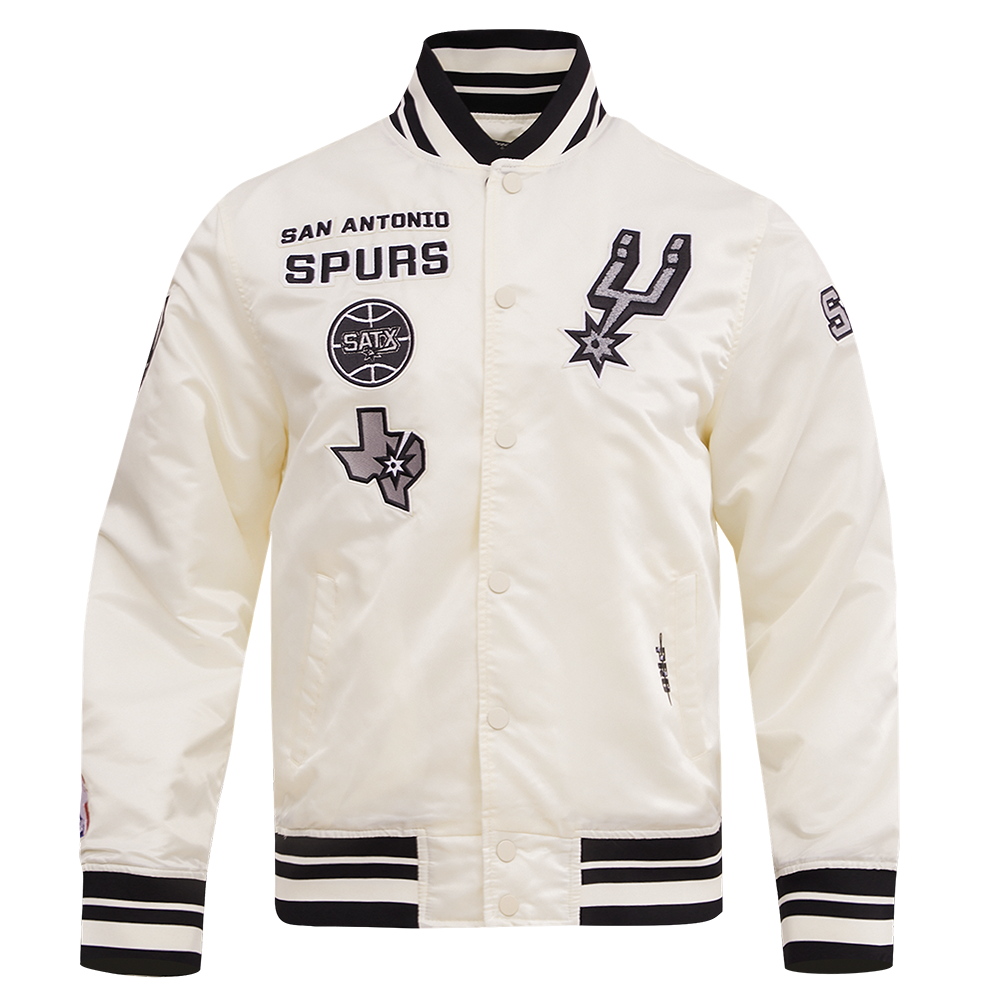 NBA SAN ANTONIO SPURS RETRO CLASSIC MEN S RIB SATIN JACKET EGGSHELL Pro Standard