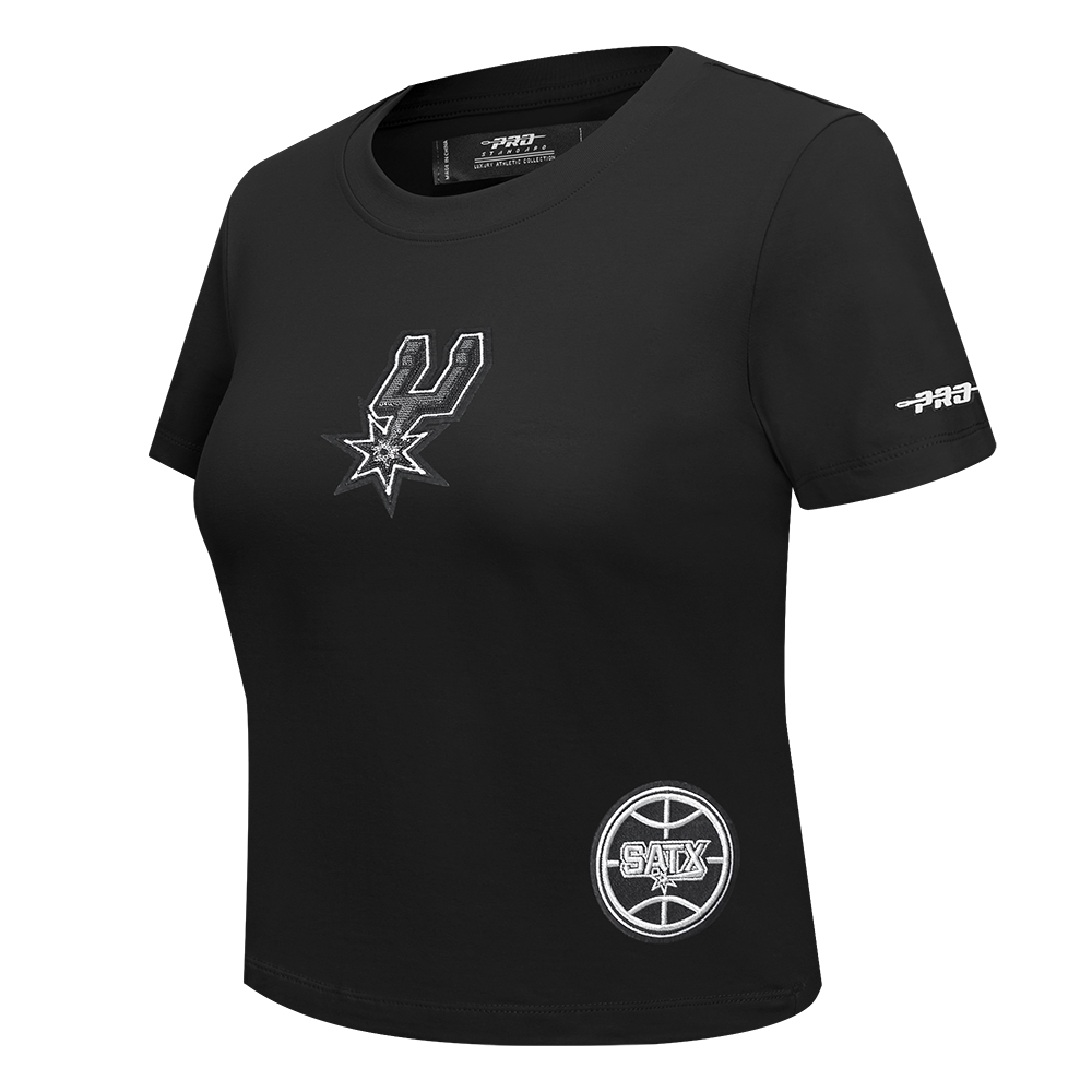 NBA SAN ANTONIO SPURS GAME DAY CLASSICS WOMEN'S SJ BABY DOLL TEE (BLACK)
