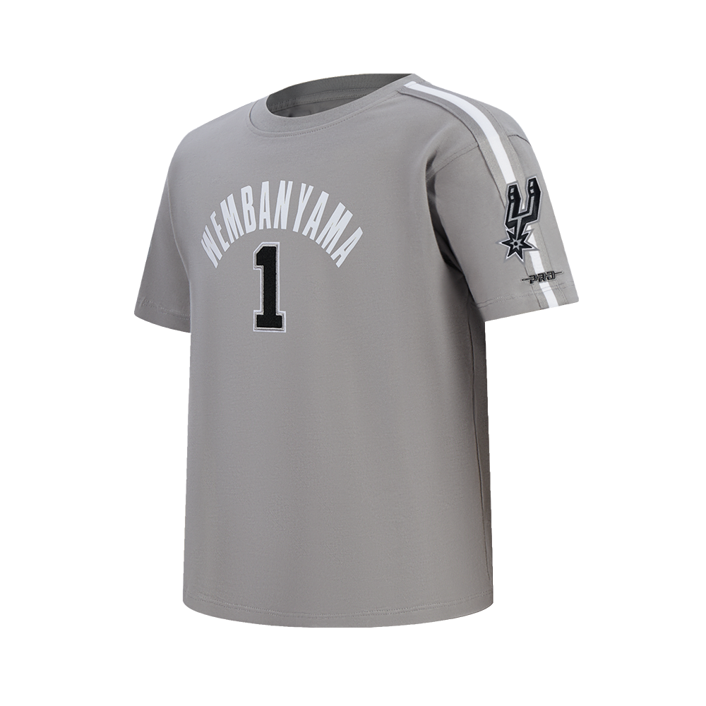 NBA SAN ANTONIO SPURS VICTOR WEMBANYAMA #1 CLASSIC PNN BIG BOY'S SS TAP (GRAY)
