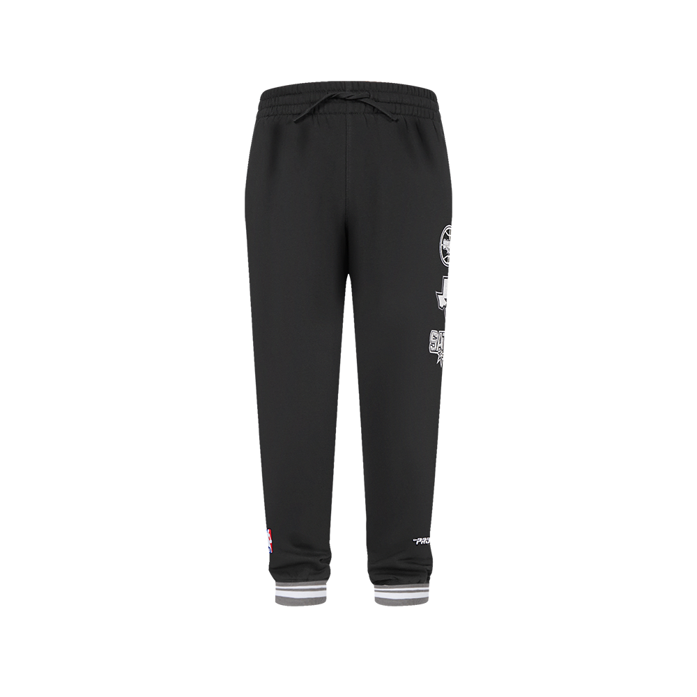 NBA SAN ANTONIO SPURS RETRO CLASSIC BIG BOYS RIB FLC SWEATPANT (BLACK/GRAY)