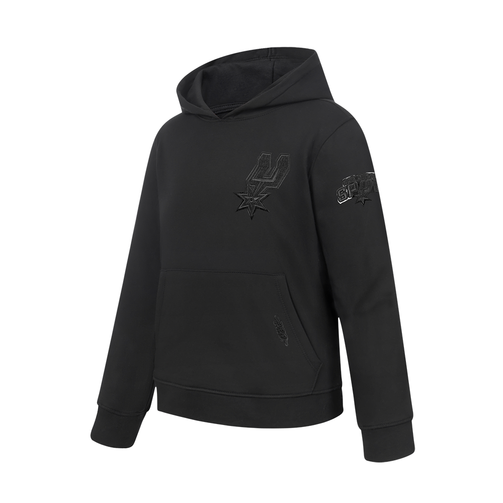 NBA SAN ANTONIO SPURS TRIPLE BLACK BIG BOYS FLC PO HOODIE (BLACK)