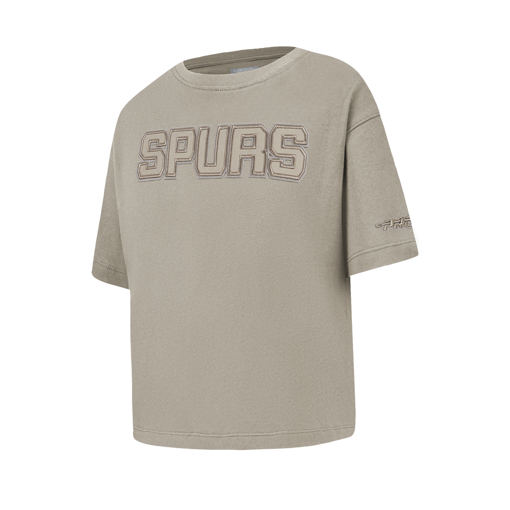 NBA SAN ANTONIO SPURS NEUTRAL BIG GIRLS SS BOXY TEE (TAUPE)