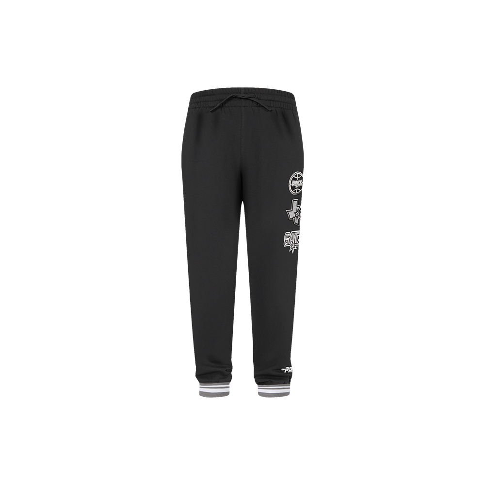 NBA SAN ANTONIO SPURS RETRO CLASSIC LITTLE BOYS RIB FLC SWEATPANT (BLACK/GRAY)