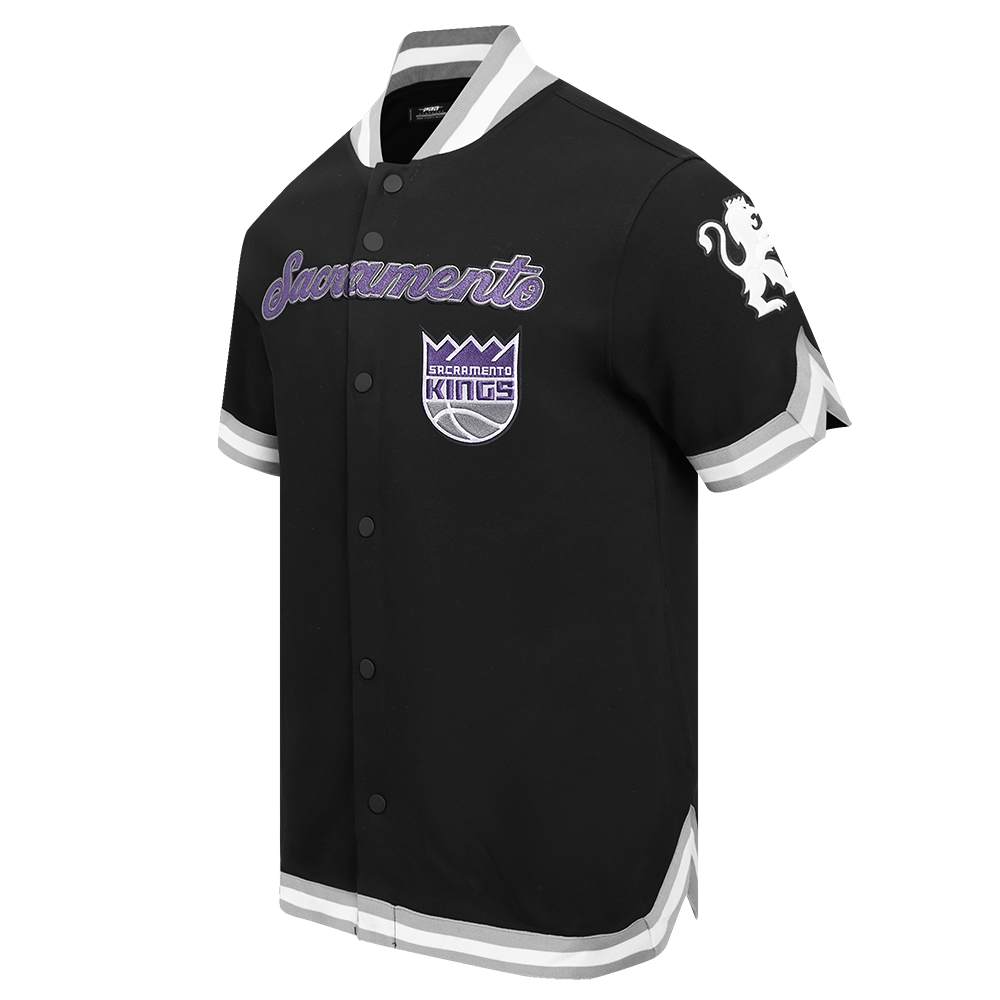 NBA SACRAMENTO KINGS CLASSIC MEN'S DOUBLE KNIT JACKET (BLACK/GRAY)