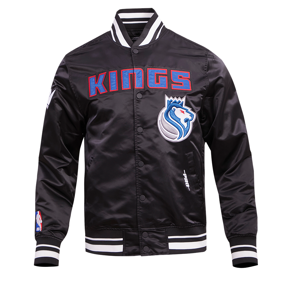 NBA SACRAMENTO KINGS CHEST 100 YRS OF ROYALTY MEN S RIB SATIN JACKET Pro Standard