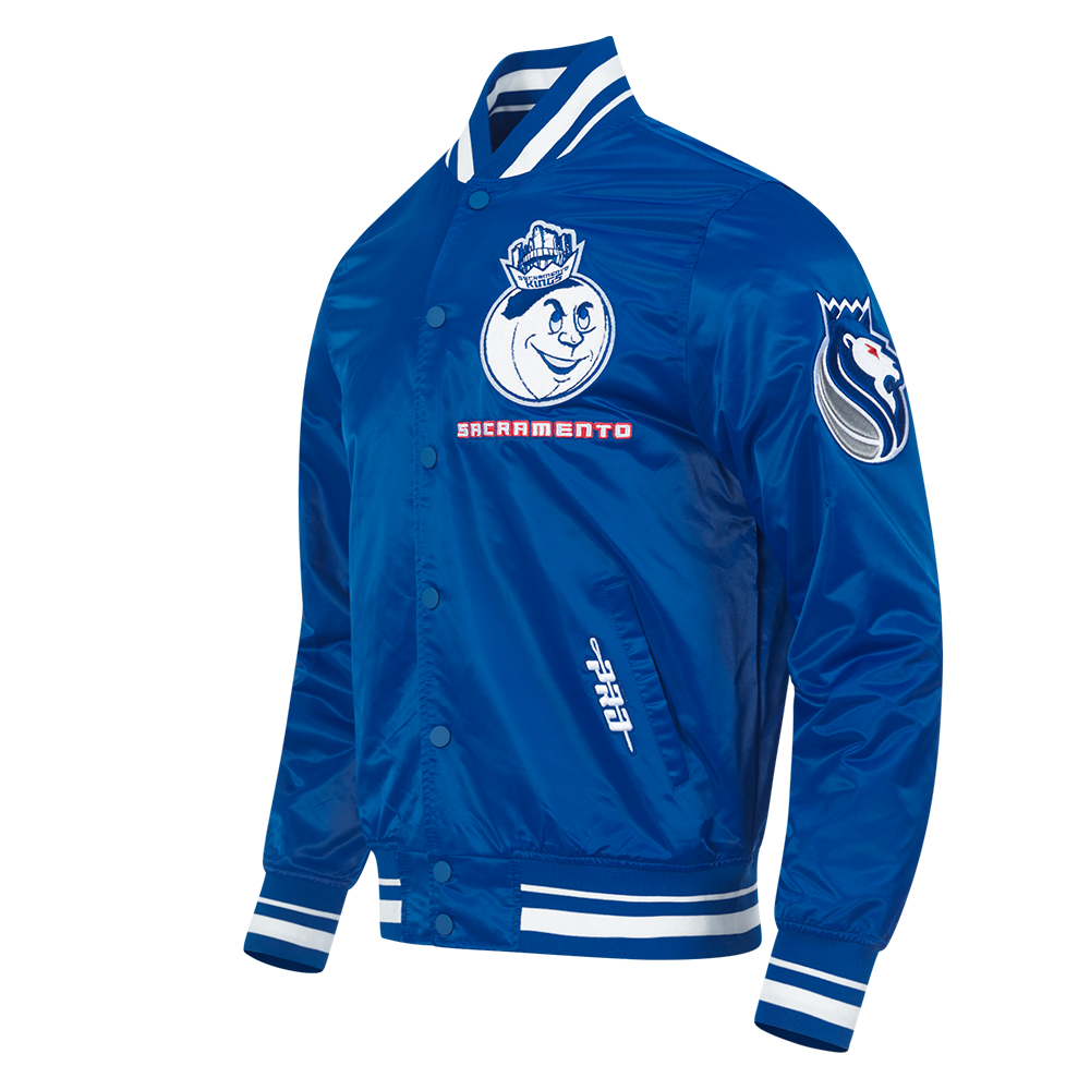 NBA SACRAMENTO KINGS CITY EDITION 24-25 MEN'S RIB SATIN JACKET (DODGER BLUE)