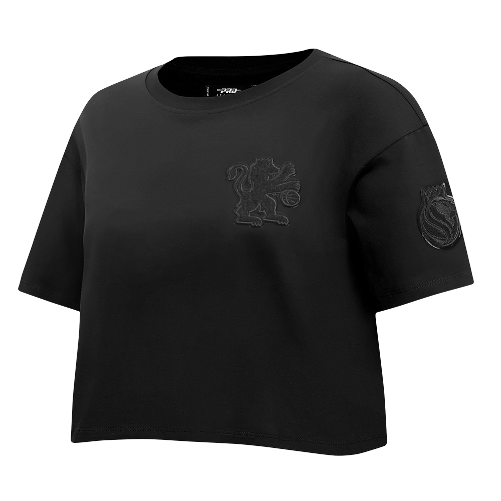 NBA SACRAMENTO KINGS TRIPLE BLACK WOMEN'S SJ BOXY TEE (TRIPLE BLACK)