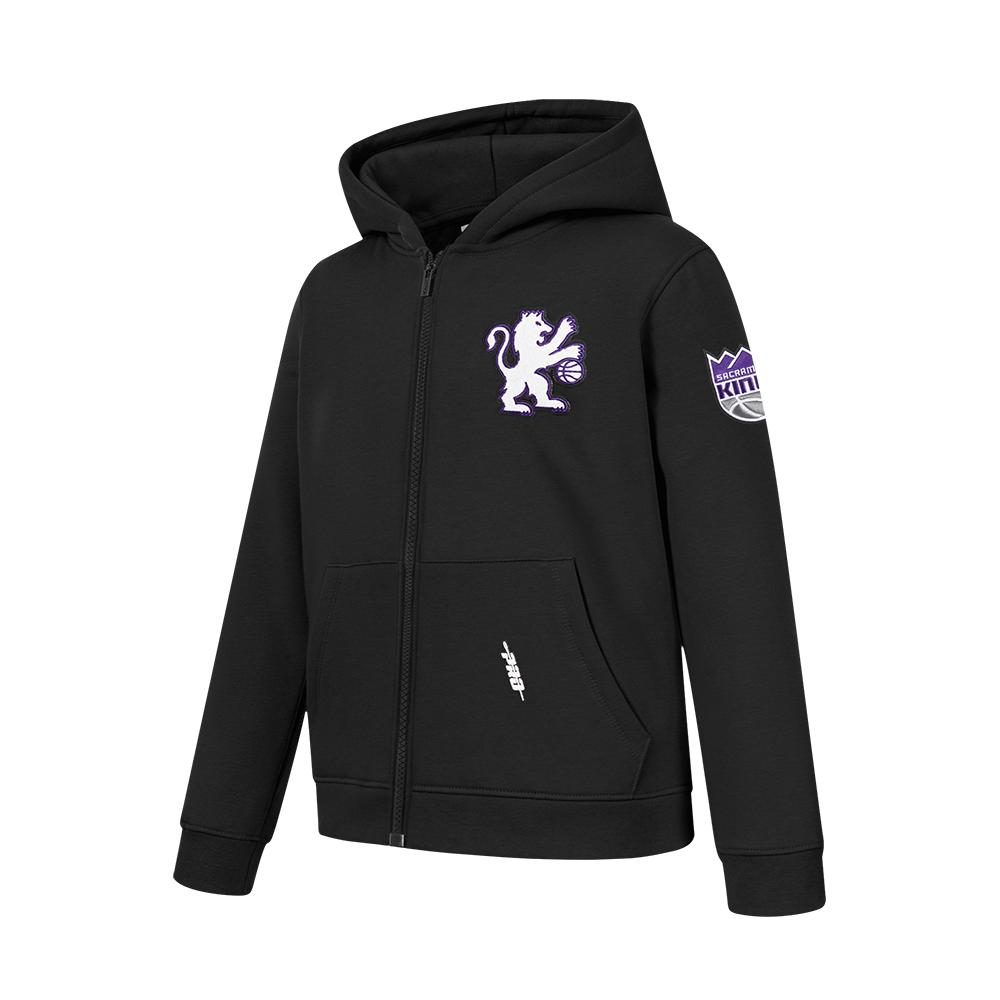 NBA SACRAMENTO KINGS CLASSIC BIG BOYS FLC FZ PO HOODIE (BLACK)