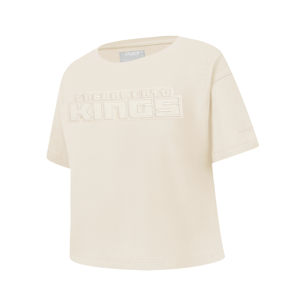 NBA SACRAMENTO KINGS NEUTRAL BIG GIRLS SS BOXY TEE (EGGSHELL)
