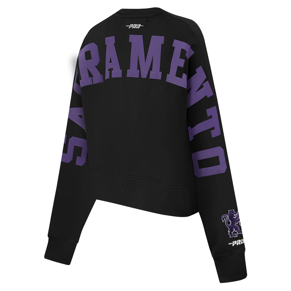 SACRAMENTO KINGS WINGSPAN WOMEN'S FLC CREWNECK (BLACK)