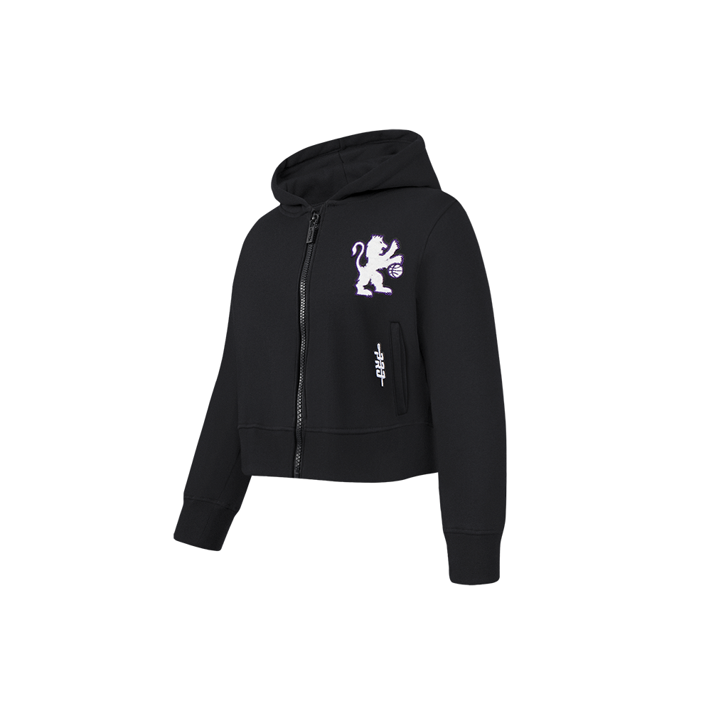 NBA SACRAMENTO KINGS CLASSIC TODDLER GIRLS  FLEECE FULL ZIP HOODIE (BLACK)