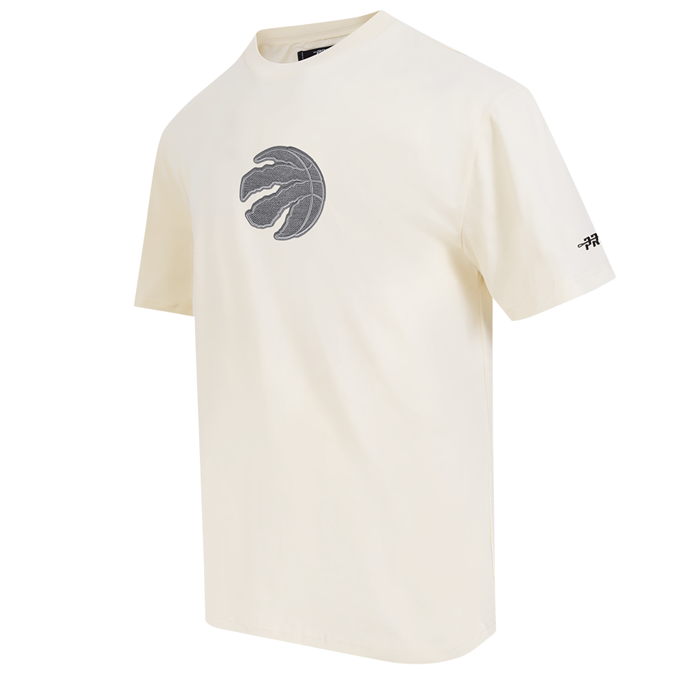 NBA TORONTO RAPTORS REVERSE FRENCH TERRY MEN'S CJ DROP SHOULDER TEE (EGGSHELL)