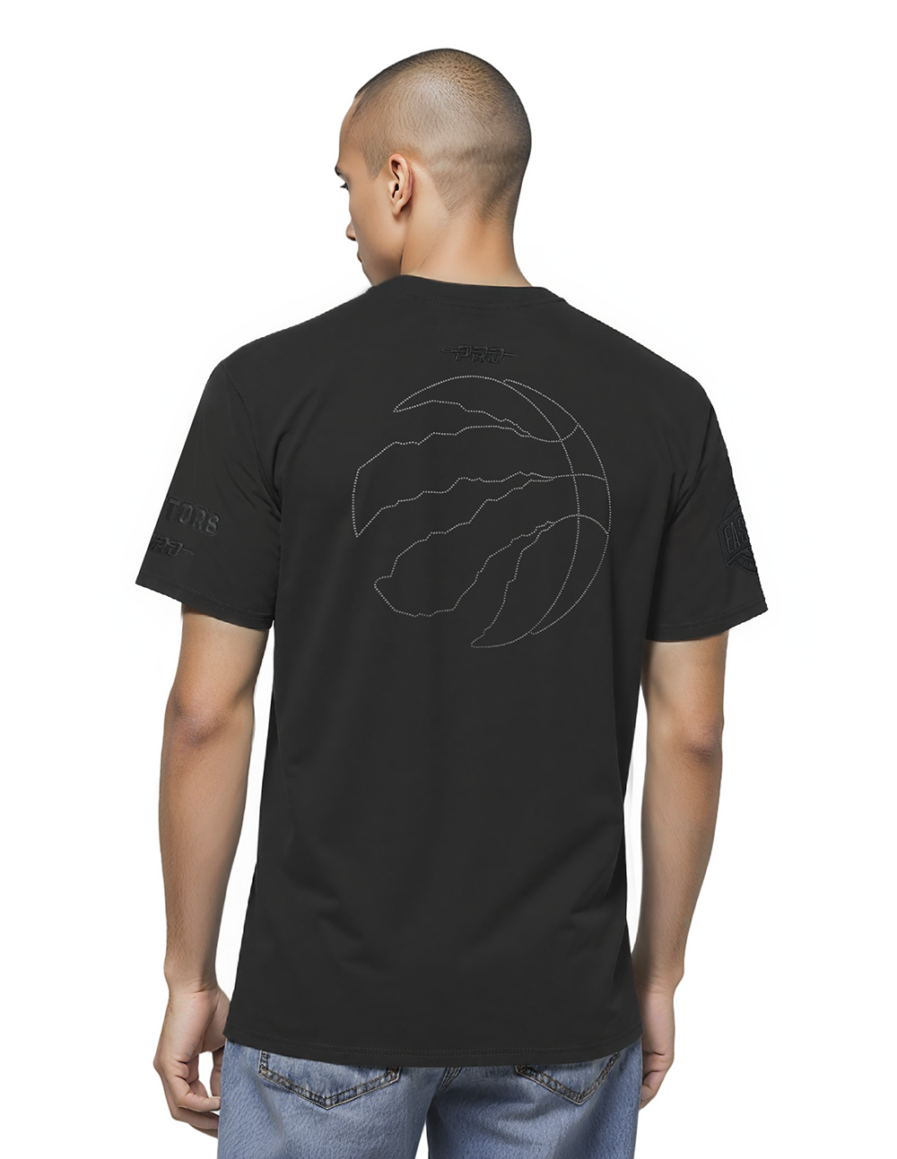 NBA TORONTO RAPTORS BLACKOUT MEN'S CJ DROP SHOULDER TEE (BLACK)