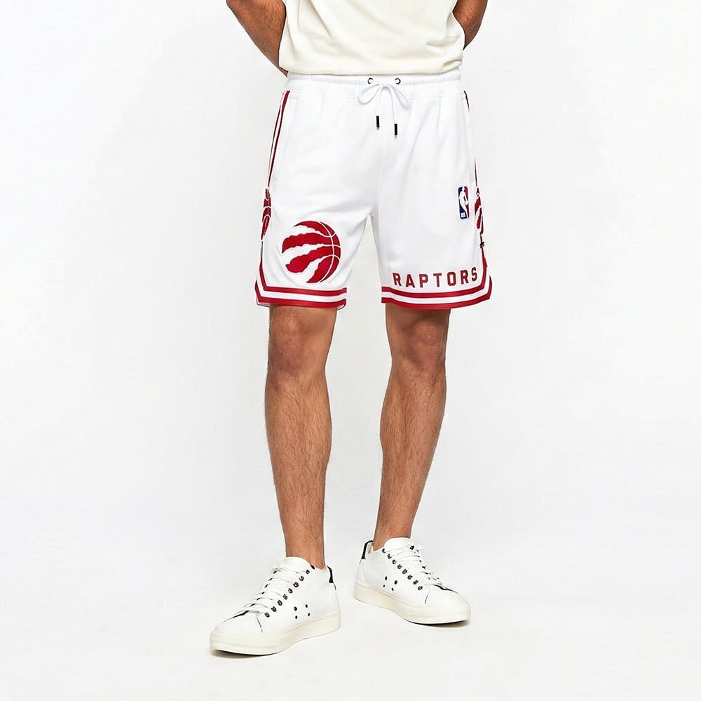 NBA TORONTO RAPTORS CLASSIC CHENILLE MEN'S DK SHORT (WHITE/RED)