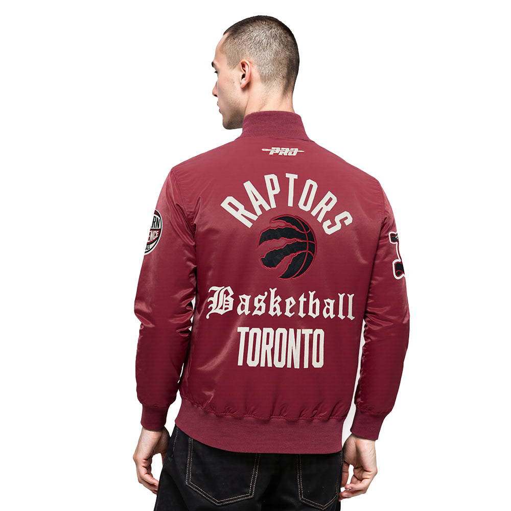 NBA TORONTO RAPTORS MODERN ORIGINALS MEN'S SATIN JACKET (CARDINAL RED)