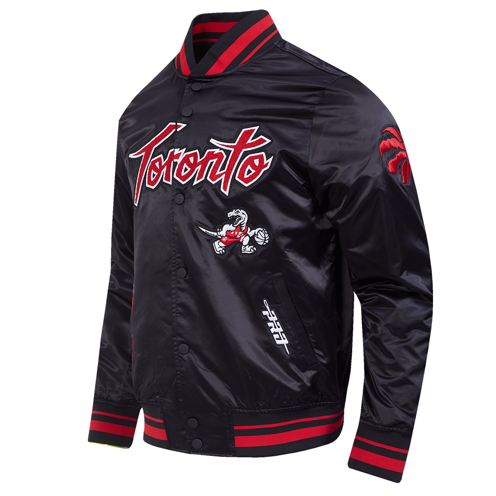 NBA TORONTO RAPTORS CITY EDITION 25-26 MEN'S PRO SATIN YD RIB JACKET (BLACK/RED/BLACK)