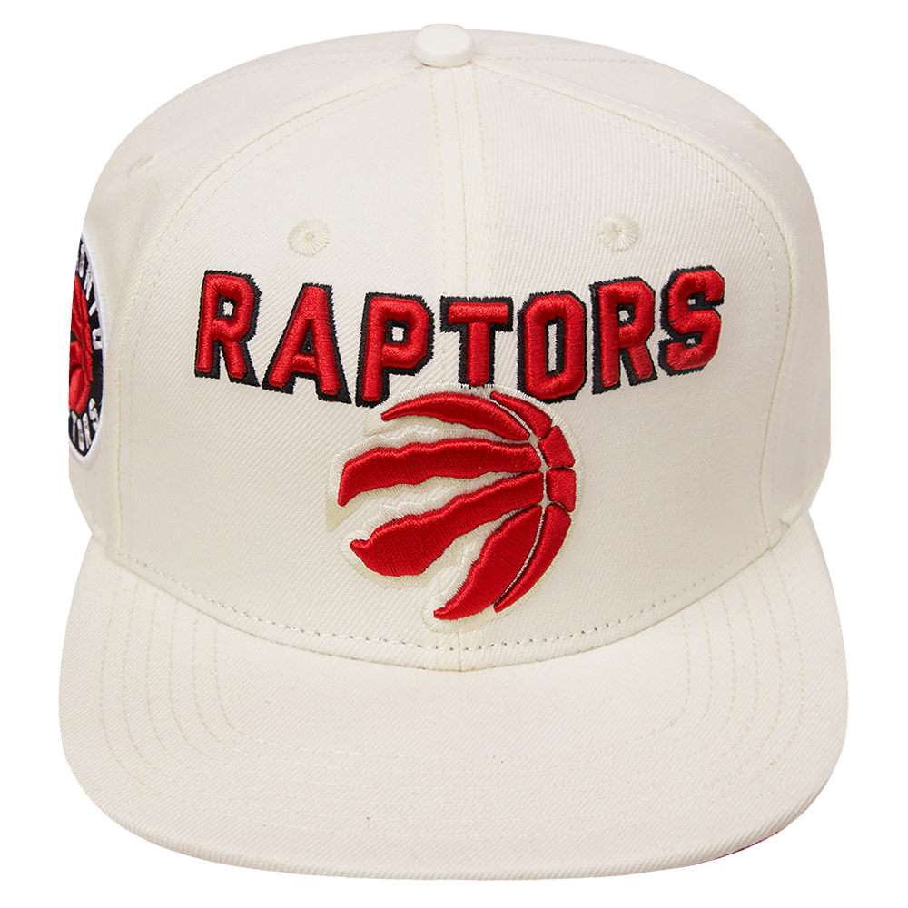 NBA TORONTO RAPTORS RETRO CLASSIC UNISEX LOGO WOOL SNAPBACK HAT (EGGSHELL/ RED)